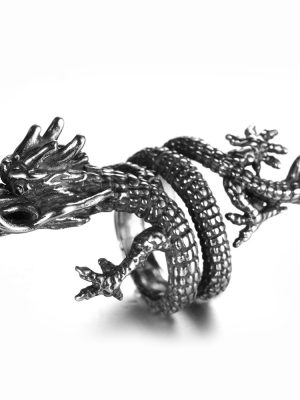 Zodiac Faucet Men's Domineering Ring Retro Dragon Ring Style