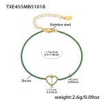 color: TXE455-Gold Green Zircon Bracelet 16+5cm