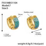 color: F931-7 Deep Blue Zircon Earrings -Small