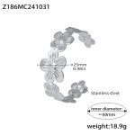 color: Z186-Steel Color Flower Open Bangle