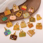Versatile Creative Colorful Bag Pendant Stainless Steel Oil Dripping DIY Bracelet Necklace Accessories