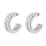 color: Double Twist Earrings Steel Color MS-578