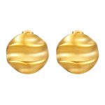 color: Pleated Round Earrings Gold MS423
