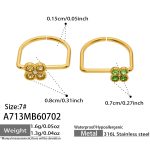 color: A713-Large Yellow Zircon + Small Light Green Zircon Stone Gold Ring
