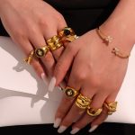 Color Matching Ring Stainless Steel Non-Fading Jewelry Light Luxury Advanced Ring Ornament Ring