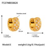 color: F537-Gold Zircon Earrings -S