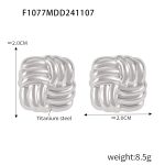 color: F1077-Steel Color Hollow Earrings