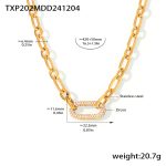 color: TXP202-Gold Zircon Necklace