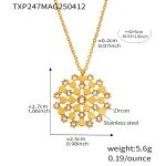 color: TXP247-Gold Zircon Necklace 40+5cm