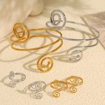 New Refined and Simple Design Bracelet Hoop round Gold Hoop National Fashion Bracelet High-End Jewelry