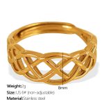 color: JZ11 US Size 6# Non-adjustable Gold Ring