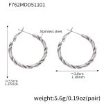 color: F762-Steel Color Twist Knot Earrings