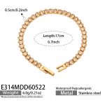 color: E314-Champagne Color Zircon Bracelet -17cm