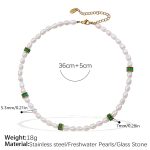 color: XL446GNG Green Stone Freshwater Pearl Necklace