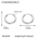 color: F596-Steel Color Earrings -M-12mm