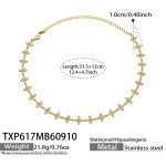 color: TXP617-White Zircon Gold Necklace -31.5+12cm