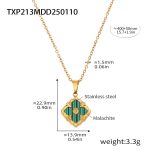 color: TXP213-Gold Green Acrylic Necklace