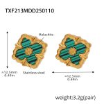 color: TXF213-Gold Green Acrylic Earrings
