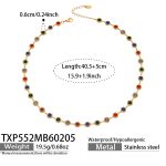 color: TXP552-Gold Full Pave Zircon Necklace