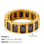 color: JZ172BKG8 Black Zircon Square Ring