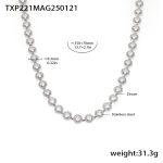 color: TXP221-Steel Color Zircon Necklace