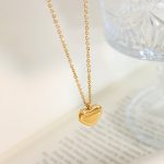 Heart Love Heart Couple Necklace New Fashion 18K Gold Plated Stainless Steel Clavicle Chain P051