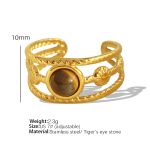 color: JZ26 Tiger Eye US Size Size 7 Open Adjustable