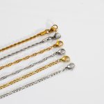 Stainless Steel Figaro Chain Hemp Flowers Chain Water Wave Necklace 18K Vacuum Plating Necklace