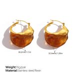 color: EH1385ARG Amber Color Resin Earrings