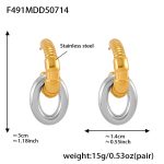 color: F491-Two-tone Gold Earrings