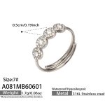 color: A081-Steel Color White Zircon Ring