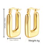 color: Rectangle Hollow Earrings Gold MS-013