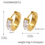 color: F1425-Gold Full Pave Zircon Earrings