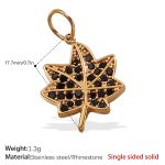 color: PJ340BKG Black Rhinestone Gold Pendant