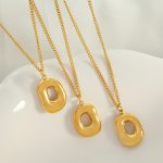 French Irregular Necklace Women's Simple Hollow Ornament 18K Stainless Steel Earrings Set Cold