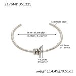 color: Z176-Steel Color Open Bangle
