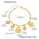 color: E646-Gold DIY Multi-charm Bracelet 16+5cm