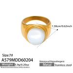 color: A579-Gold White Shell Ring / size: US 6