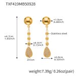 color: TXF419-Tassel Zircon Earrings