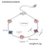 color: E490-Steel Color Mixed Colors Zircon Bracelet