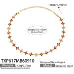color: TXP617-Red Zircon Gold Necklace -31.5+12cm