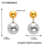 color: F531-Two-tone Steel Earrings