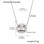 color: P495-Small Steel Color Necklace 40+5cm