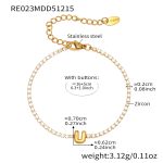 color: RE023-U Letter Gold Bracelet 16+5cm