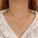 color: Green Color Zircon Necklace Gold