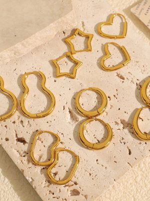 Classic Basic Men's and Women's Stainless Steel Earrings Simple N Open opposite Sex Advanced