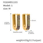 color: F836-1 Sapphire Blue Zircon Earrings -Medium
