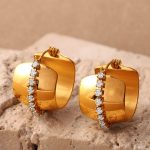 New Popular Earrings Personality Versatile Irregular Geometric Rhinestone Earrings