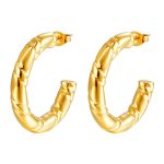 color: Double Layer Pattern Hollow C Shape Gold MS-527A