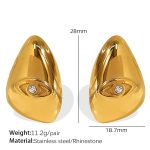 color: EH837WEG White Rhinestone Gold Earrings